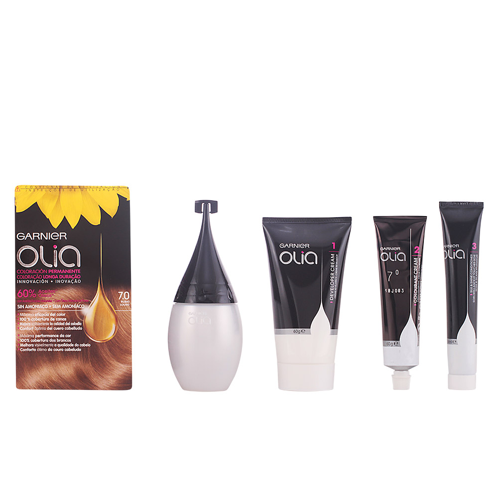 OLIA Coloración Permanente #7,0 Rubio set 4 pz