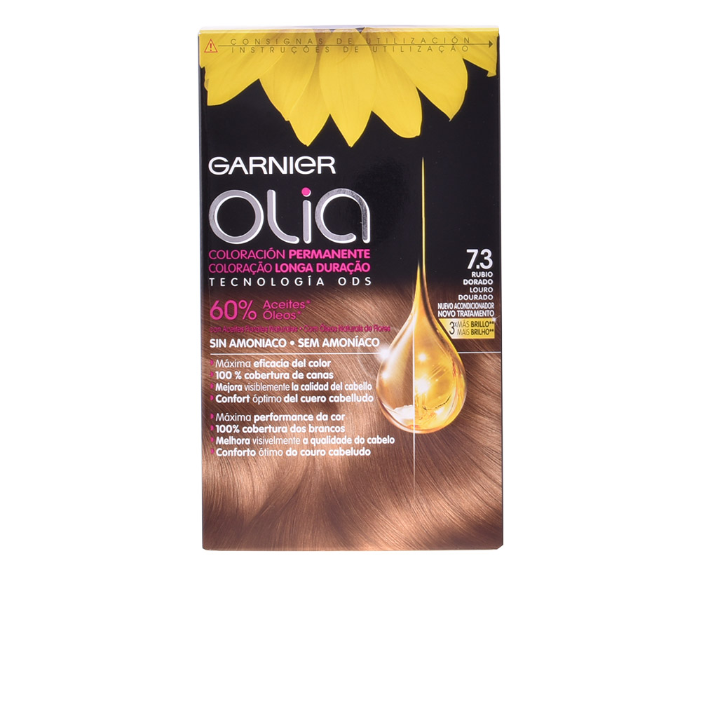 OLIA coloración permanente #7,3-golden dark blonde set 4 pz