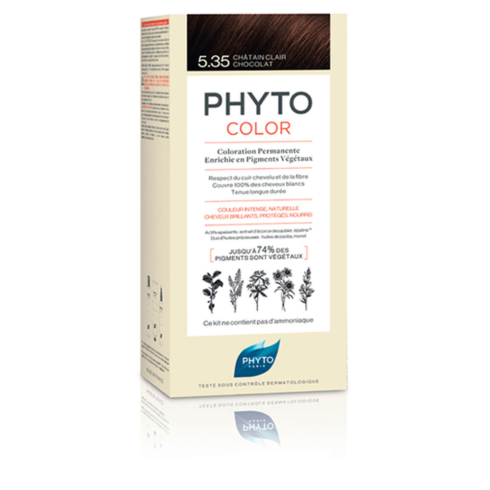 PHYTO HAIR COLOR #5.35-castaño claro chocolate 4 u
